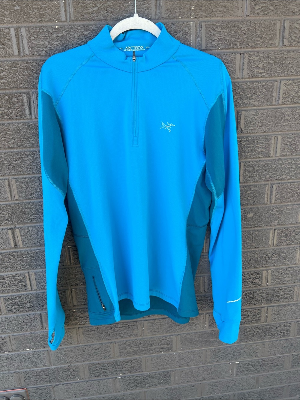 Arc'teryx Turquoise Blue Men's Zip-Neck Performance Top